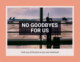 Airport Goodbye Farewell Card