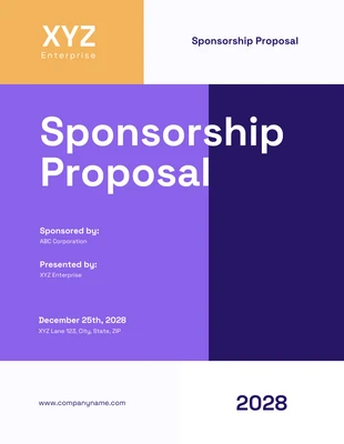 Free  Template: Purple And Orange Sponsorship Proposal