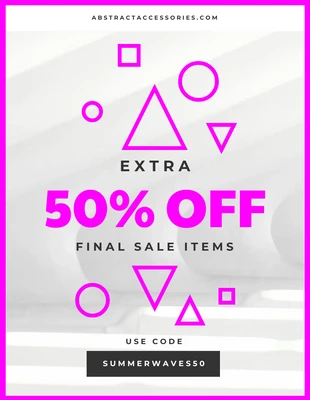 business  Template: Abstract Neon Pink Coupon