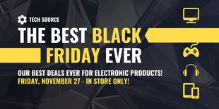 business  Template: Electronic Sale Black Friday Sale Twitter Banner