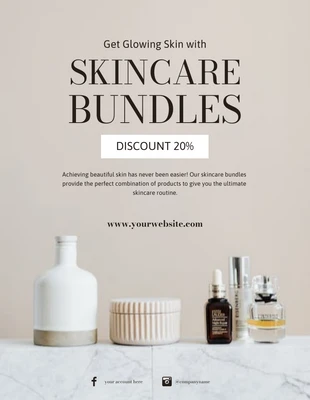 Free  Template: Poster pubblicitario per prodotti per la cura della pelle beige
