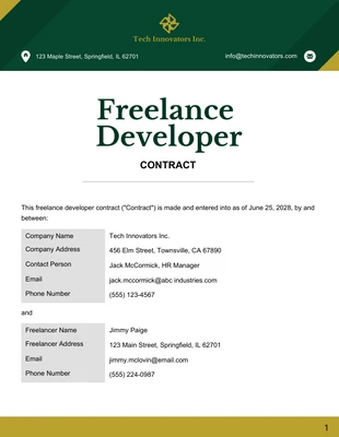 business  Template: Modello di contratto per sviluppatore freelance