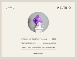 Free  Template: Presentación de propuesta de exposición de arte minimalista en crema