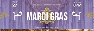 Free  Template: Soft Purple Mardi Gras Email Banner