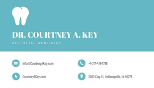 Teal Dentist Personal Business Card