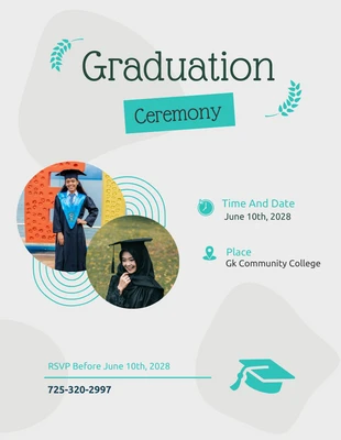 Free  Template: Blue White Poster Graduation