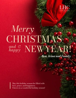 Free  Template: Red and Green Christmas Greeting Poster