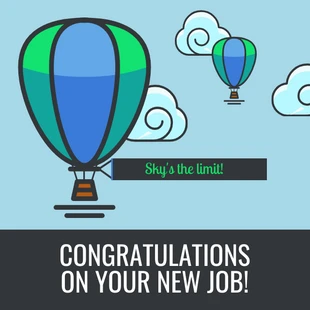 Free  Template: Glückwunschkarte zum neuen Job