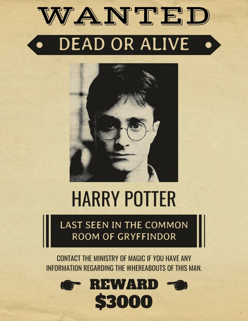 create a wanted poster template