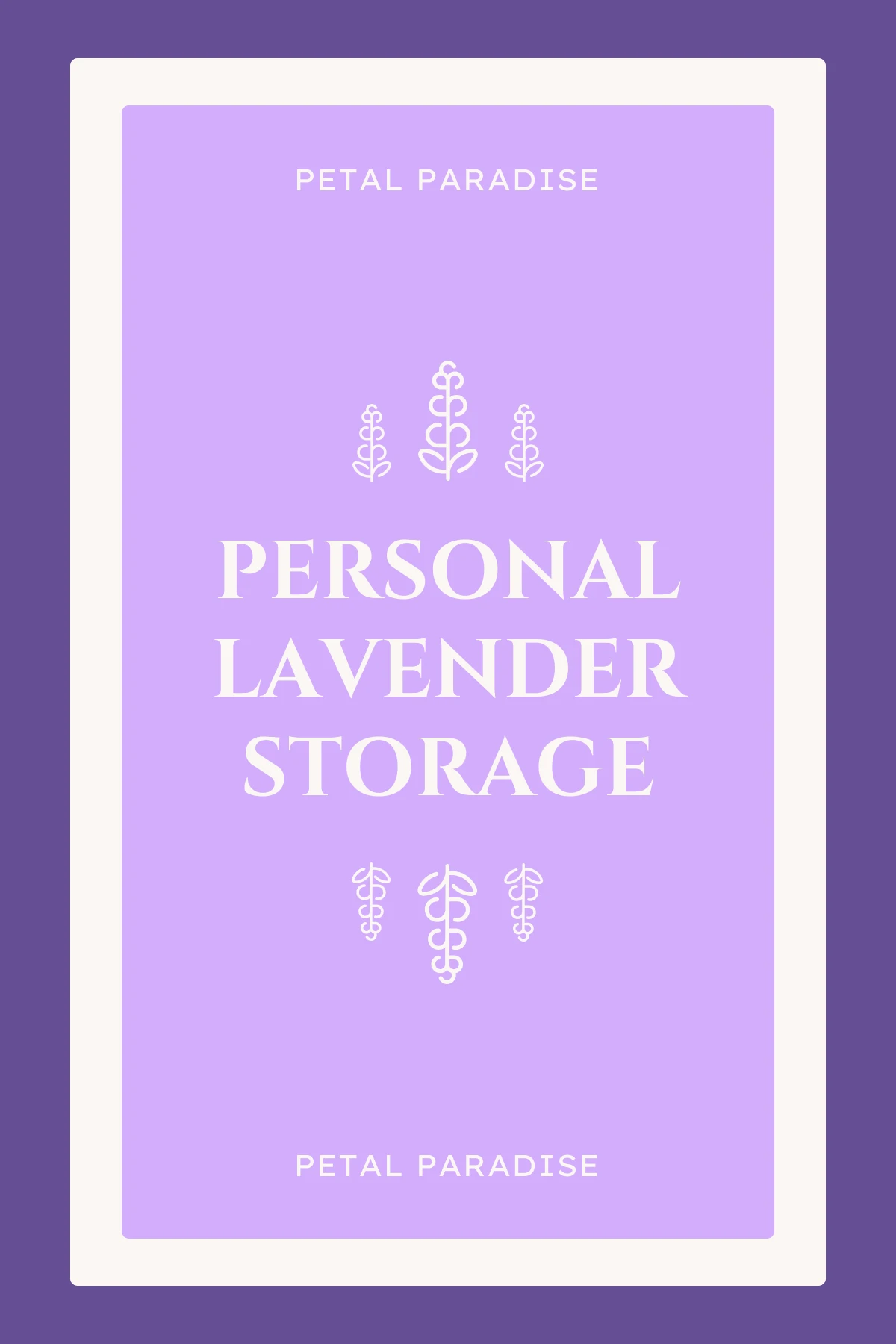 Purple minimalist lavender storage label venngage
