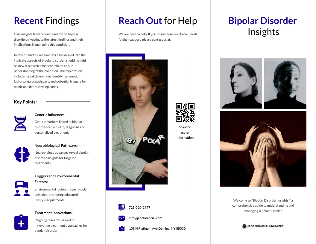 Bipolar Disorder Insights Accordion-Fold Brochure Template - Venngage