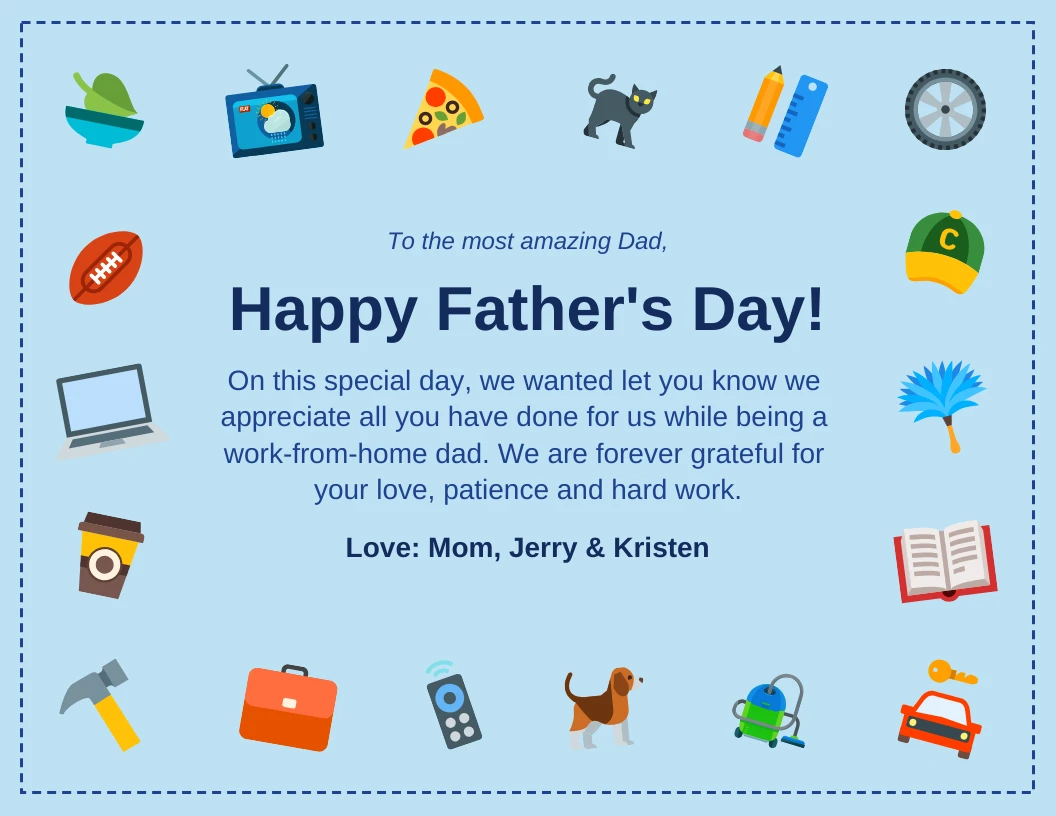 Work From Home Father's Day Card Venngage