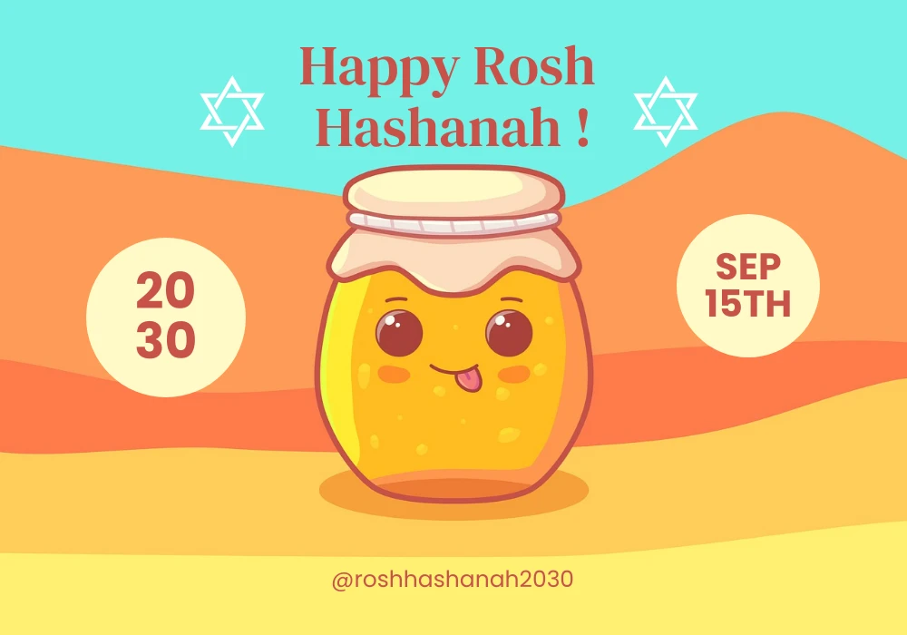 Colorful Playful Happy Rosh Hashanah Card - Venngage