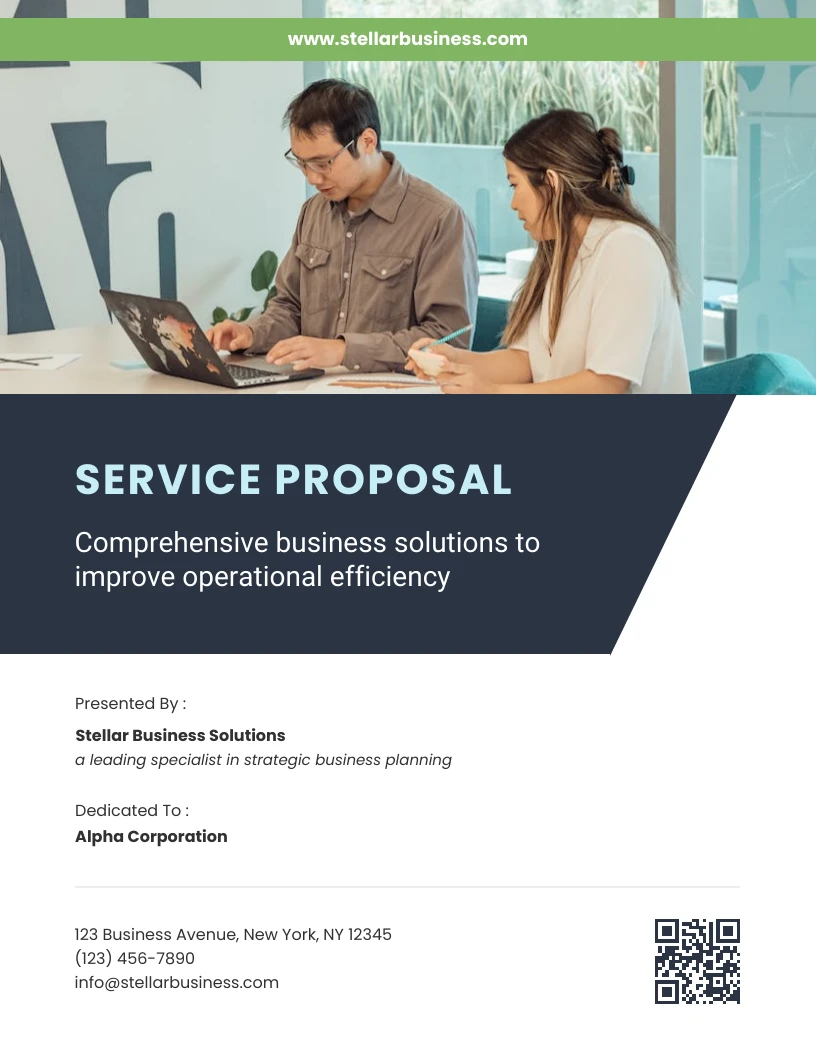 Dark Blue And Green Minimalist Modern Service Proposal - Venngage