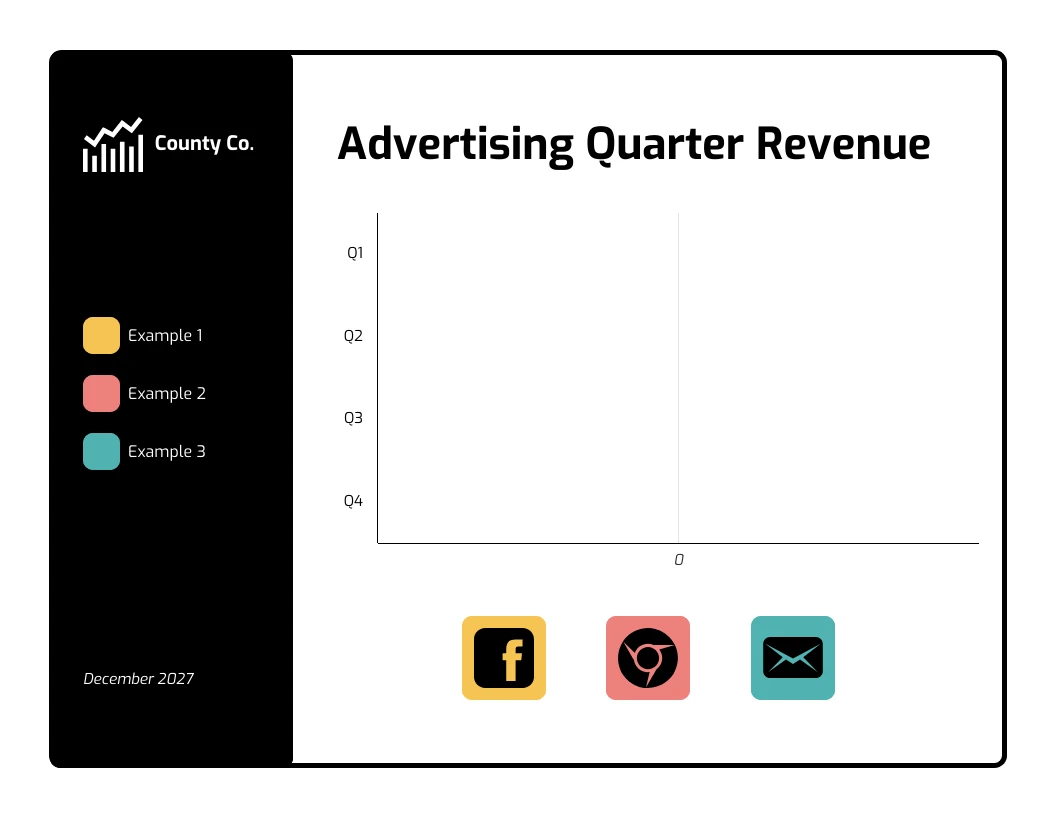 Blank Advertising Quarter Revenue Bar Graph Template Venngage