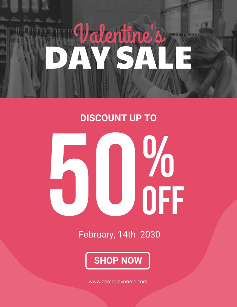 Red Pink Valentine Sale Poster Venngage
