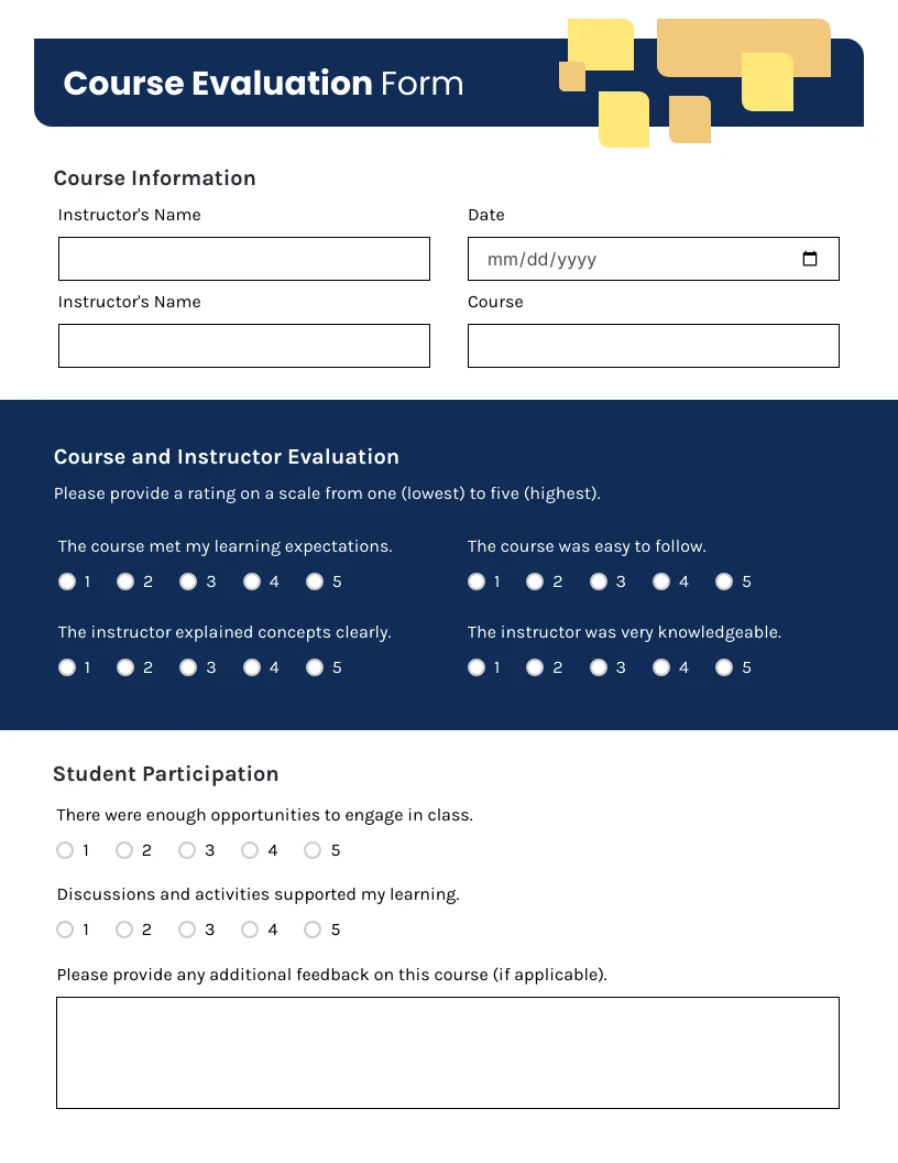 Formularios Educativos Simples en Azul y Blanco - Venngage