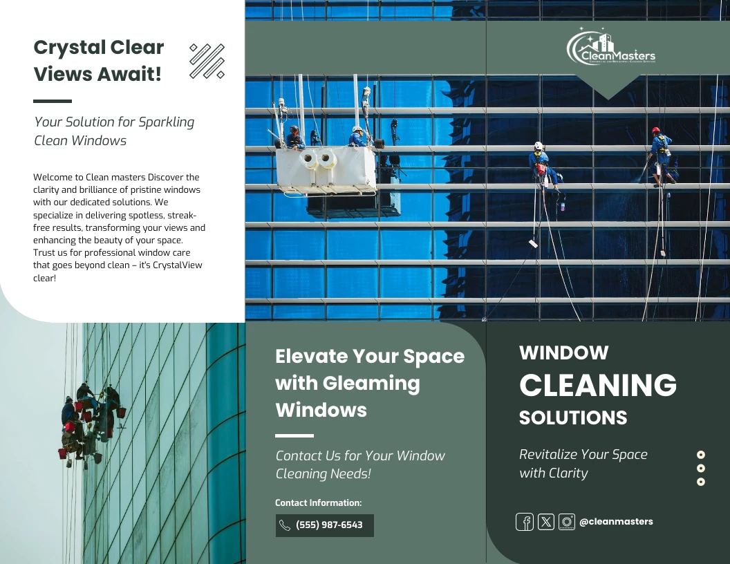 Window Cleaning Solutions Brochure Template - Venngage