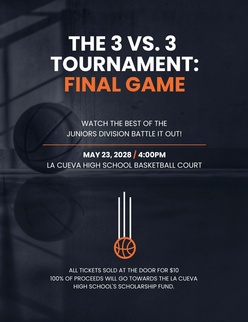 High School Basketball Tournament Event Flyer Template Venngage