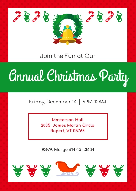 Fun Red Christmas Party Invitation - Venngage