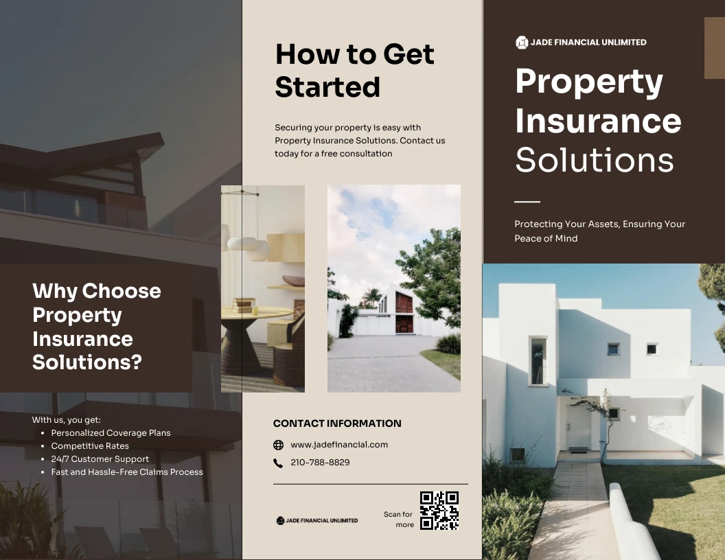 Property Insurance Solutions Brochure Template Venngage