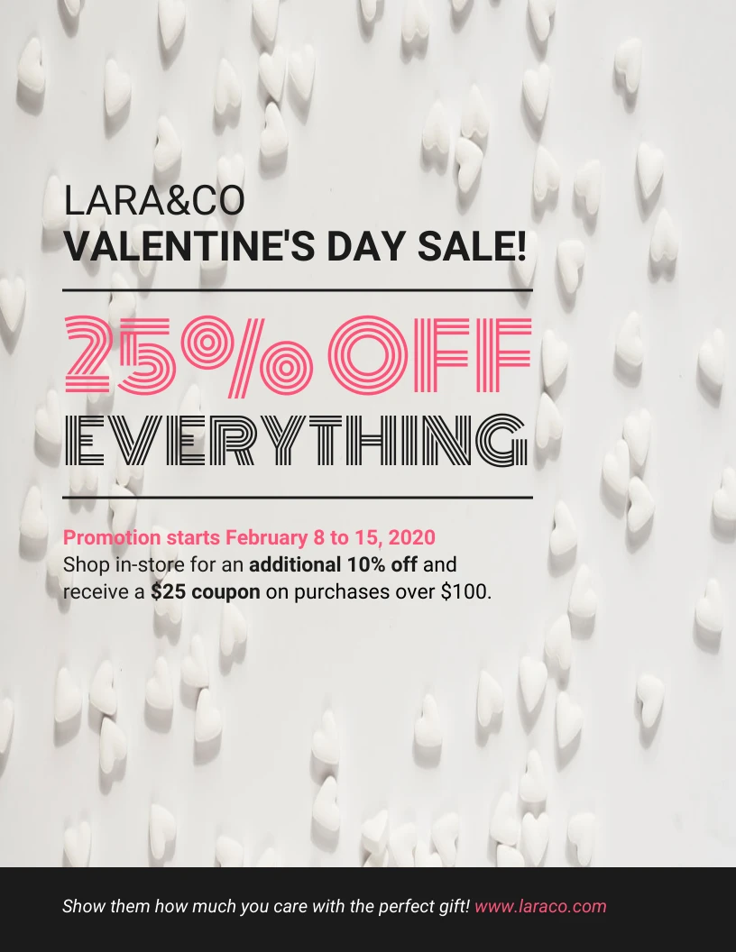 Valentine's Day Promotions Sale Flyer Template Venngage
