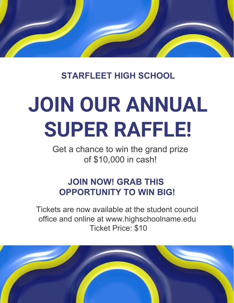 Join Annual Super Raffle Flyer Template - Venngage