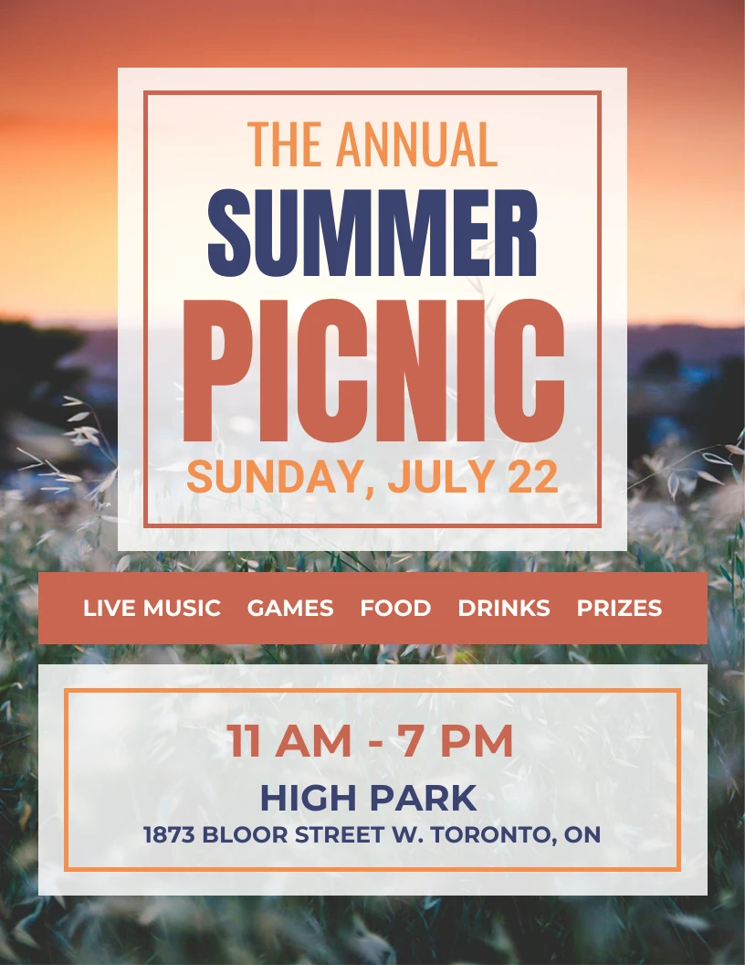 Summer Picnic Event Flyer Template Venngage