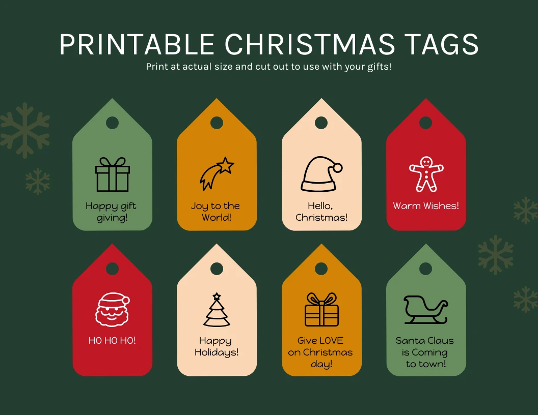 Printable Christmas Tags - Venngage