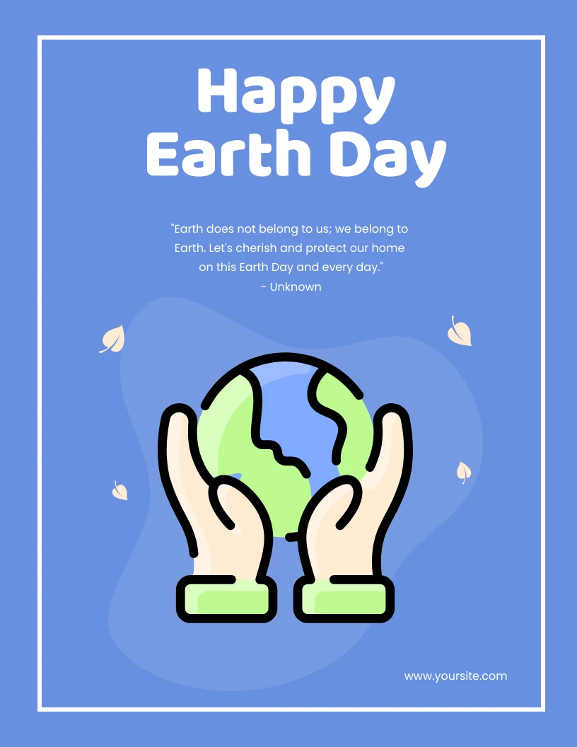 Soft Blue Earth Day Poster - Venngage