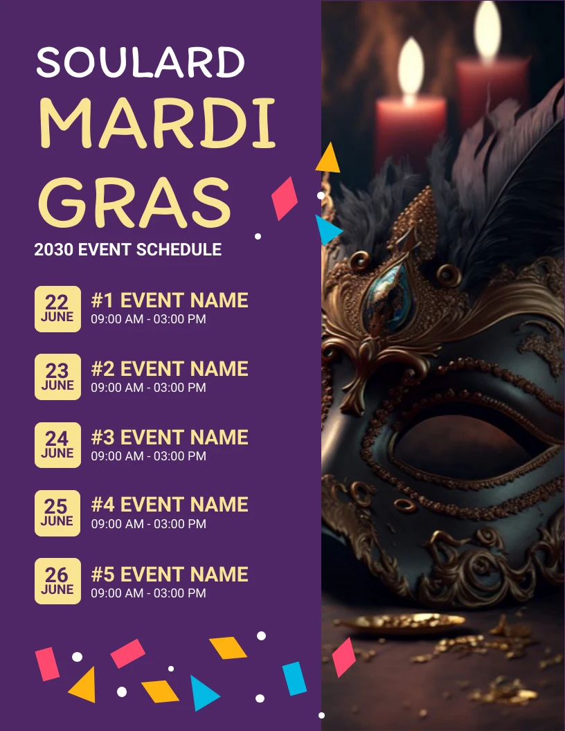 mardi gras event schedule