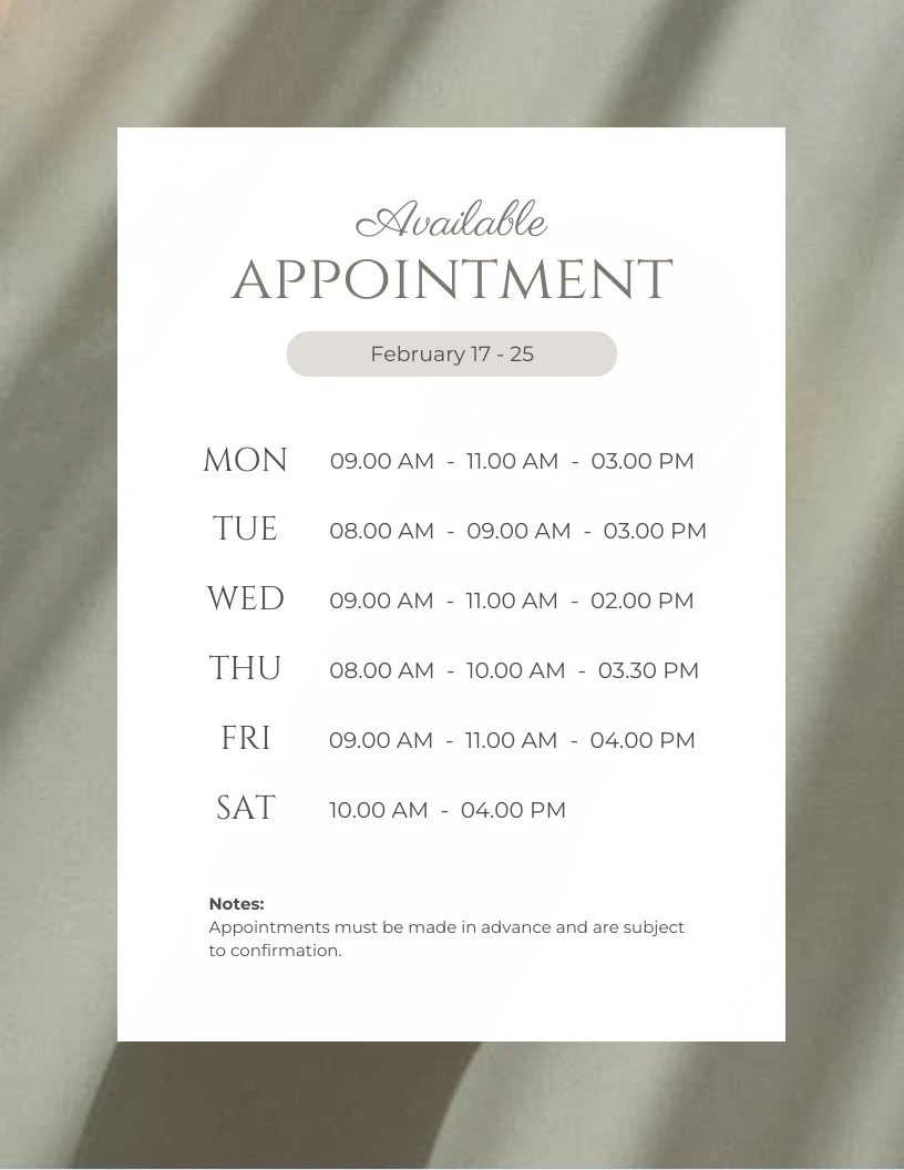 Appointments