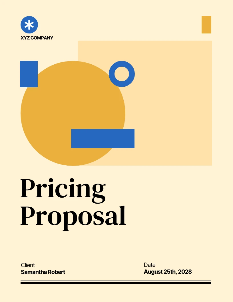 Simple Yellow Color Pricing Proposal Template Venngage