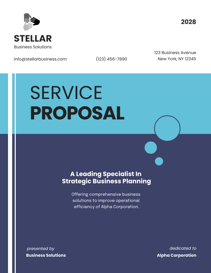 Blue Electric Modern Service Proposal Template - Venngage