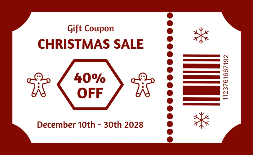 Red Classic Retro Christmas Sale Coupons - Venngage