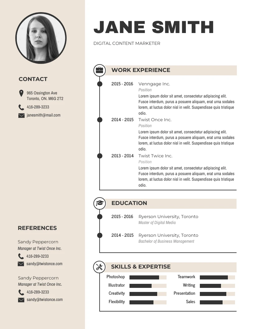 Modern Simple Resume - Venngage