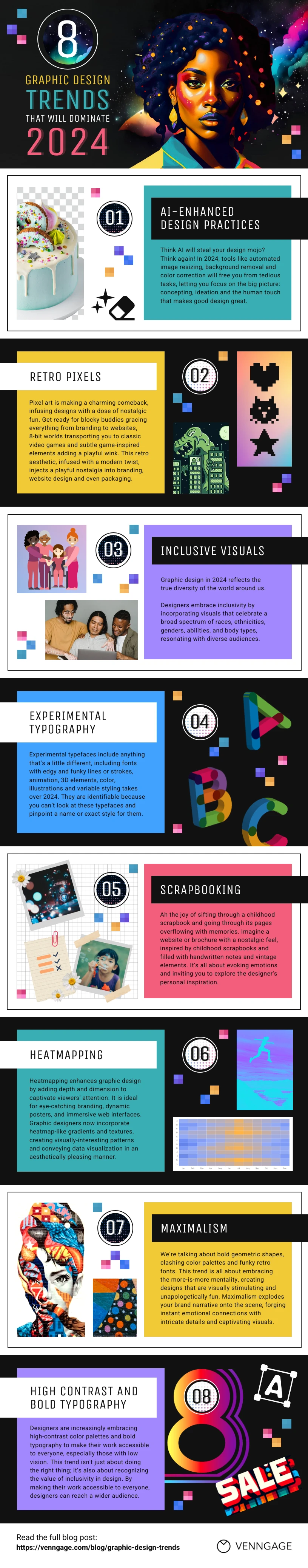 Infografik zu GrafikdesignTrends 2024 Venngage