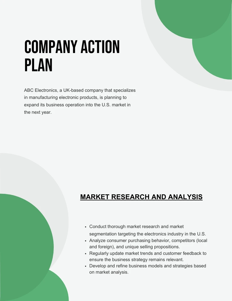 Clean Action Plan Template - Venngage