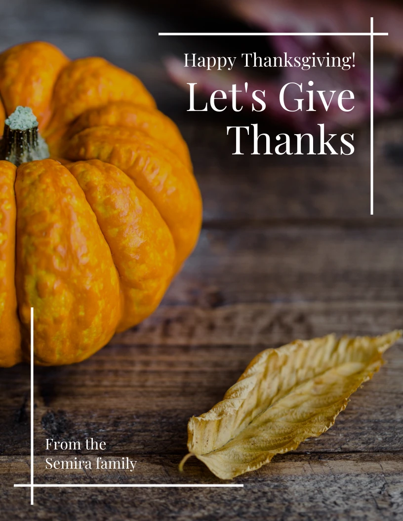 Pumpkin Leaf Thanksgiving Card - Venngage