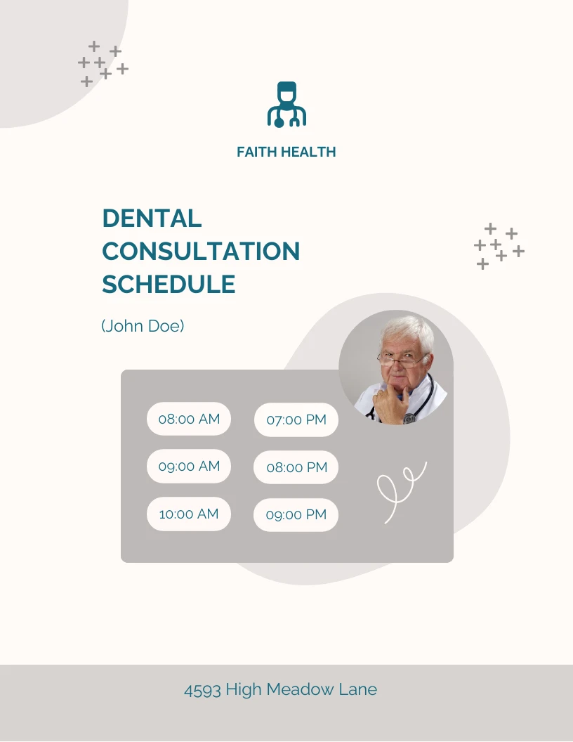 Brown White Dental Consultation Schedule Template - Venngage