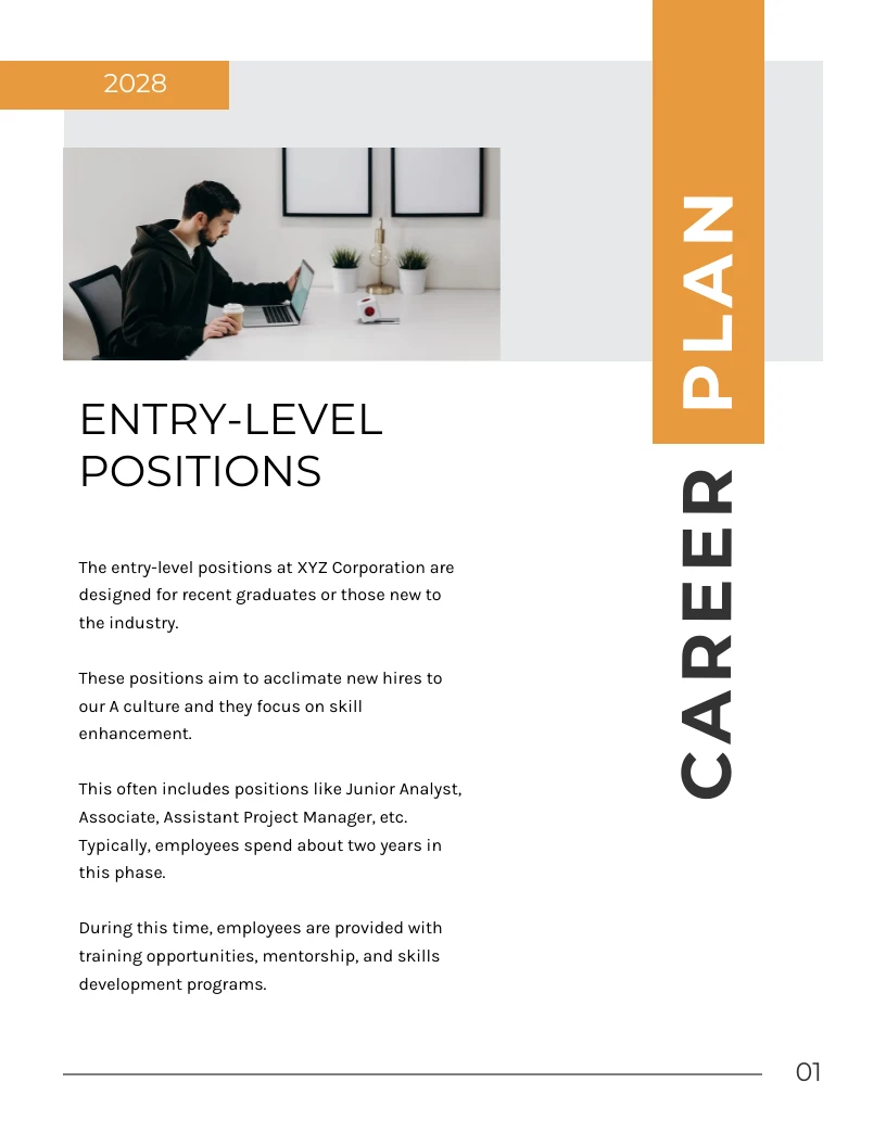 Clean Minimalist Career Plan Template Venngage