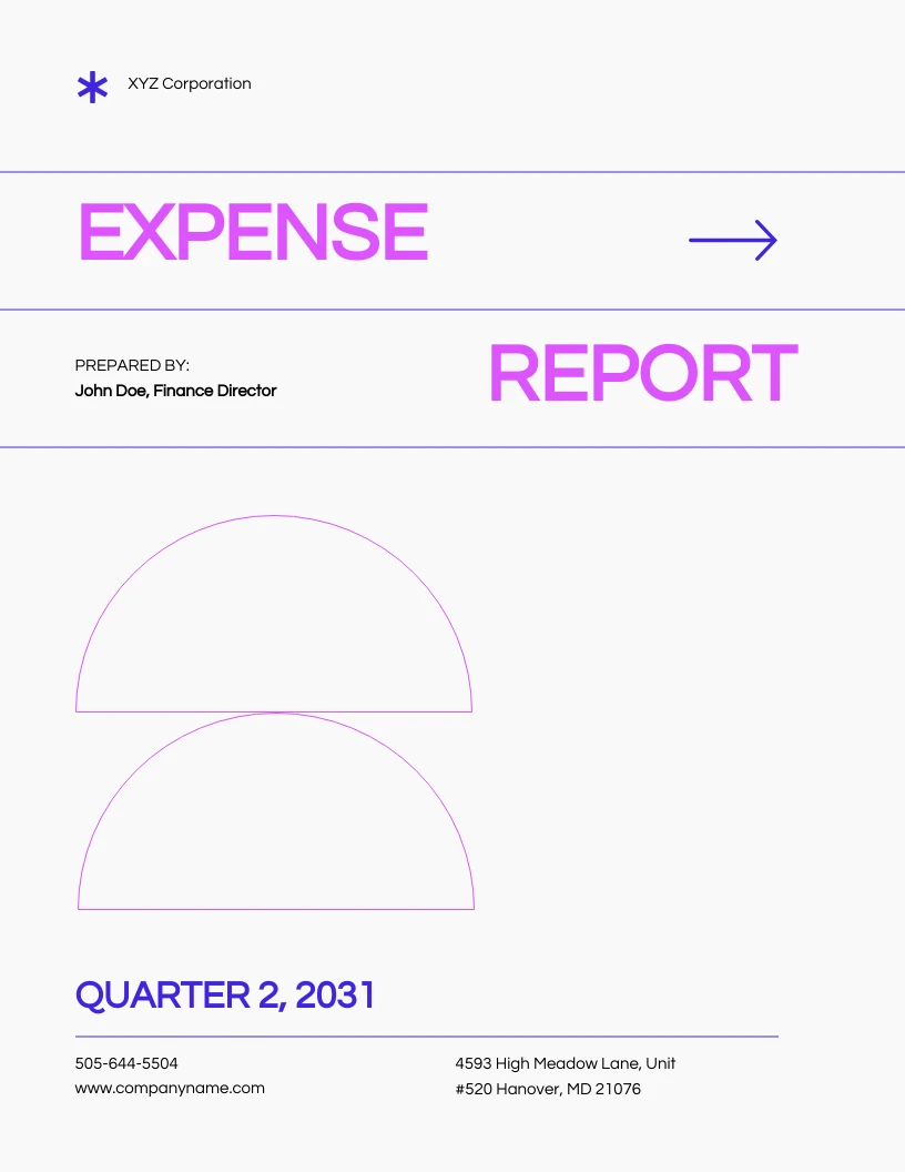White Pink Green Expenses Report Template - Venngage