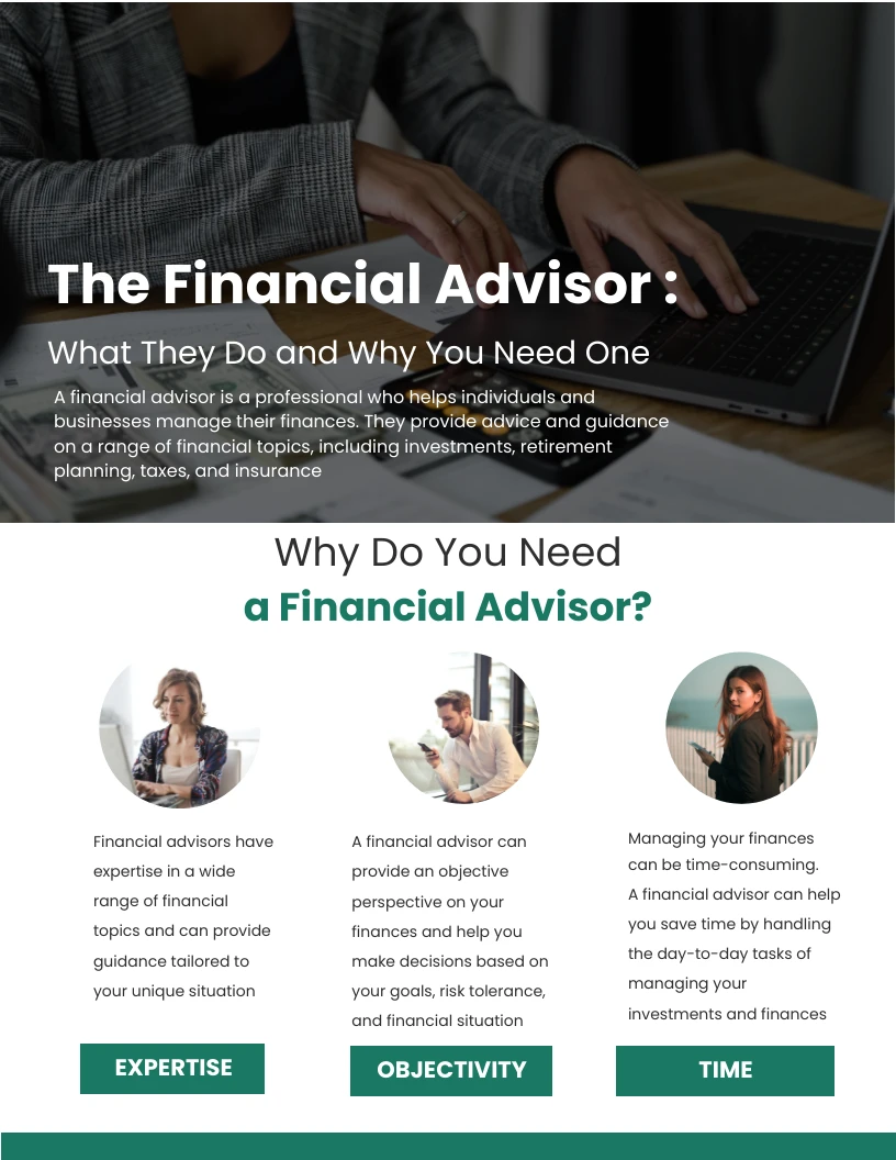 Green Black Financial Advisor Newsletter Template Venngage