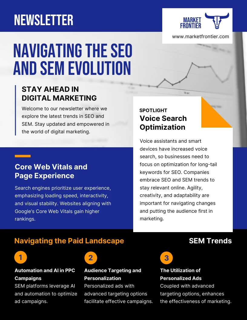 SEO SEM Trends Newsletter Template - Venngage