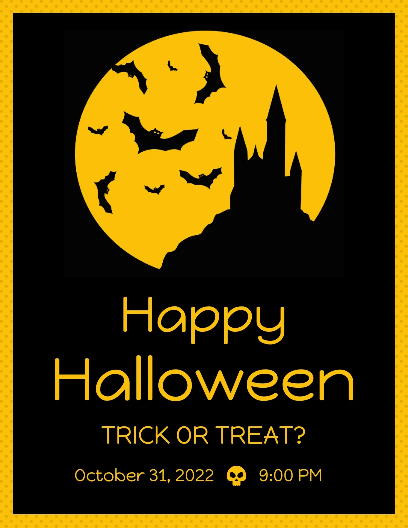 Yellow Halloween Poster Venngage