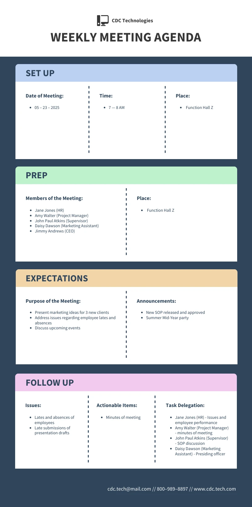 Weekly Meeting Agenda Template Venngage