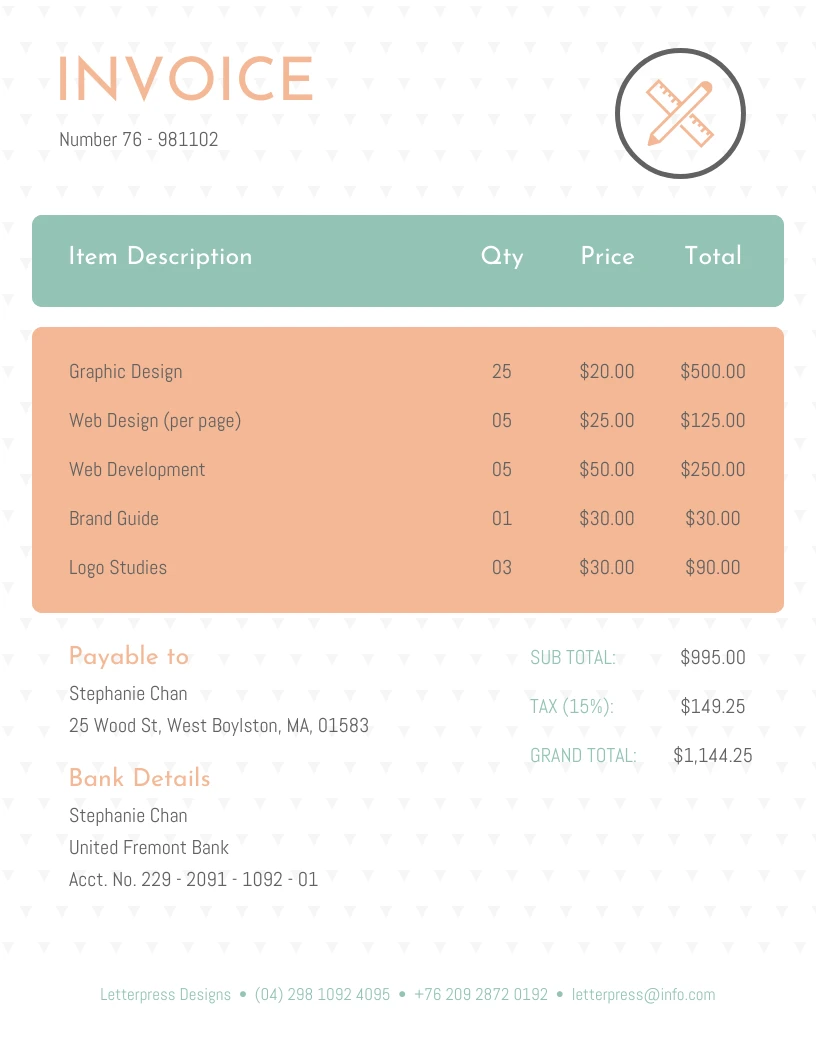 Creative Vintage Invoice Template - Venngage