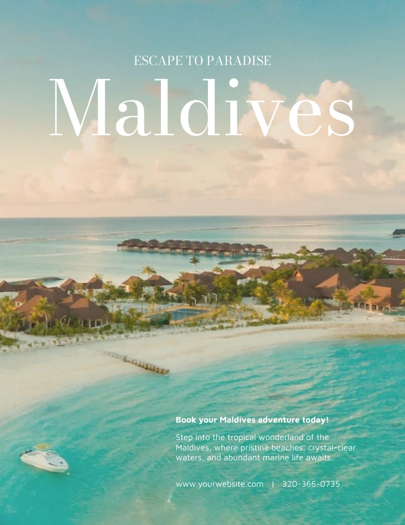 Blue Ocean Maldives Travel Poster - Venngage