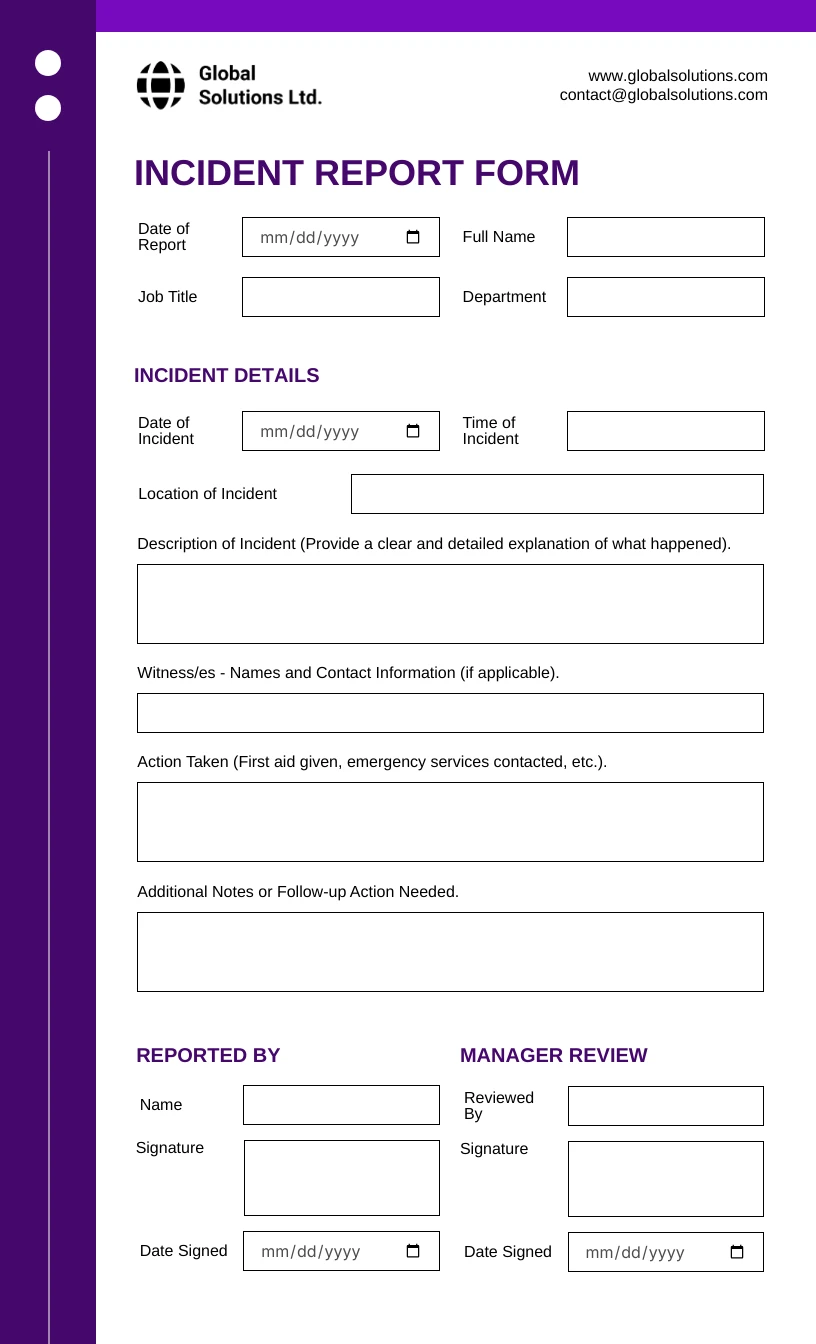 Windsor Employee Reference Request Form Template Venngage