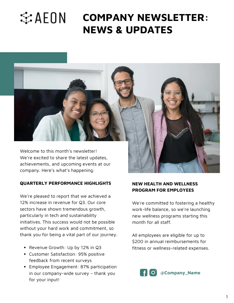 Customizable Company Update Newsletter - Venngage